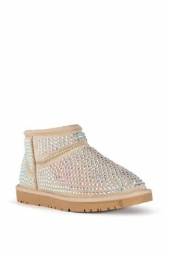 AKIRA FAIRYTALE BLING BOOTIE IN NUDE -AZALEA WANG SHOP akira fairytale bling bootie in nude tan 3 3