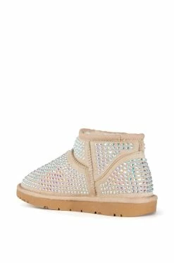 AKIRA FAIRYTALE BLING BOOTIE IN NUDE -AZALEA WANG SHOP akira fairytale bling bootie in nude tan 4 4