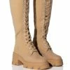AMBROSE LACE UP BOOT IN TAN 1 AMBROSE LACE UP BOOT IN TAN -AZALEA WANG SHOP ambrose lace up boot in tan tan 1 1