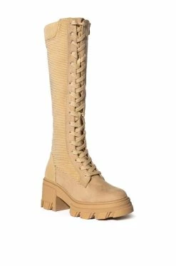 AMBROSE LACE UP BOOT IN TAN -AZALEA WANG SHOP ambrose lace up boot in tan tan 3 3