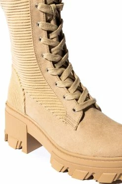 AMBROSE LACE UP BOOT IN TAN -AZALEA WANG SHOP ambrose lace up boot in tan tan 5 5