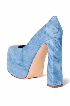 AZALEA WANG ABSOLUTELY OBSESSED CHUNKY HEEL DENIM PLATFORM PUMP -AZALEA WANG SHOP azalea wang absolutely obsessed chunky heel denim platform pump denim 4 4