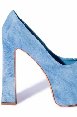 AZALEA WANG ABSOLUTELY OBSESSED CHUNKY HEEL DENIM PLATFORM PUMP -AZALEA WANG SHOP azalea wang absolutely obsessed chunky heel denim platform pump denim 5 5