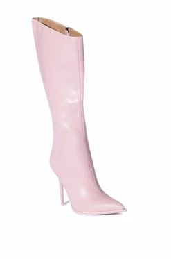 AZALEA WANG ALL ANGLES BELOW THE KNEE STILETTO BOOT -AZALEA WANG SHOP azalea wang all angles below the knee stiletto boot pink 3 3