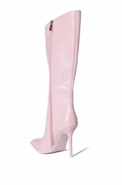 AZALEA WANG ALL ANGLES BELOW THE KNEE STILETTO BOOT -AZALEA WANG SHOP azalea wang all angles below the knee stiletto boot pink 4 4