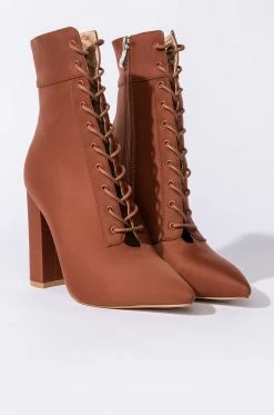 AZALEA WANG ALL FOR YOU CHUNKY BOOTIE IN RUST -AZALEA WANG SHOP azalea wang all for you chunky bootie in rust rust 4 4