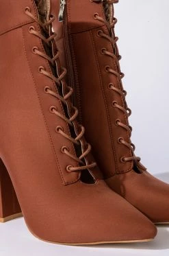 AZALEA WANG ALL FOR YOU CHUNKY BOOTIE IN RUST -AZALEA WANG SHOP azalea wang all for you chunky bootie in rust rust 6 6