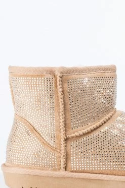 AZALEA WANG ALL NIGHT LONG RHINESTONE MINI ANKLE BOOTIES -AZALEA WANG SHOP azalea wang all night long multi stone mini ankle booties taupe 6