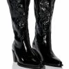 AZALEA WANG ANDREA CHUNKY WESTERN BOOT IN BLACK