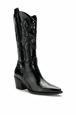 AZALEA WANG ANDREA CHUNKY WESTERN BOOT IN BLACK -AZALEA WANG SHOP azalea wang andrea chunky western boot in black black 3 3 c1