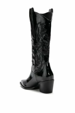 AZALEA WANG ANDREA CHUNKY WESTERN BOOT IN BLACK -AZALEA WANG SHOP azalea wang andrea chunky western boot in black black 4 4 c1