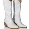 AZALEA WANG ANDREA CHUNKY WESTERN BOOT IN WHITE -AZALEA WANG SHOP azalea wang andrea chunky western boot in white white 1 1 c1