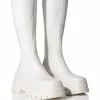 AZALEA WANG ARETHA STRETCH BOOT WITH 4 WAY STRETCH IN WHITE -AZALEA WANG SHOP azalea wang aretha stretch boot in white white 1 1