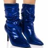 AZALEA WANG ARIELLA SLOUCH STILETTO BOOTIE IN BLUE