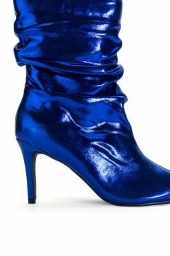 AZALEA WANG ARIELLA SLOUCH STILETTO BOOTIE IN BLUE -AZALEA WANG SHOP azalea wang ariella slouch stiletto bootie in blue blue 5 5