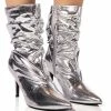 AZALEA WANG ARIELLA SLOUCH STILETTO BOOTIE IN SILVER -AZALEA WANG SHOP azalea wang ariella slouch stiletto bootie in silver silver 1 1
