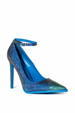 AZALEA WANG AS YOU WISH EMBELLISHED PUMP IN BLUE MULTI -AZALEA WANG SHOP azalea wang as you wish embellished pump in blue multi blue multi 3 3