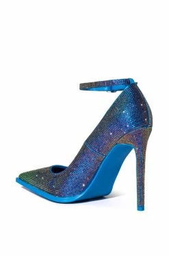 AZALEA WANG AS YOU WISH EMBELLISHED PUMP IN BLUE MULTI -AZALEA WANG SHOP azalea wang as you wish embellished pump in blue multi blue multi 4 4