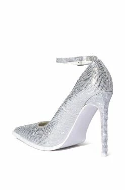 AZALEA WANG AS YOU WISH EMBELLISHED PUMP IN SILVER -AZALEA WANG SHOP azalea wang as you wish embellished pump in silver silver 4 4