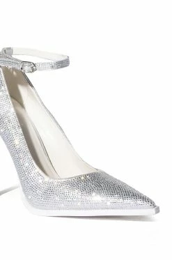 AZALEA WANG AS YOU WISH EMBELLISHED PUMP IN SILVER -AZALEA WANG SHOP azalea wang as you wish embellished pump in silver silver 5 5