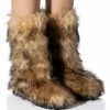 AZALEA WANG ASPEN FURRY BROWN MULTI BOOTIE