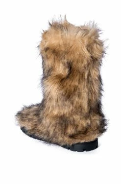 AZALEA WANG ASPEN FURRY BROWN MULTI BOOTIE -AZALEA WANG SHOP azalea wang aspen furry brown multi bootie brown 4 4