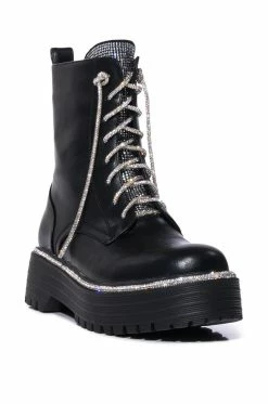 AZALEA WANG ATTENTIVE EMBELLISHED BOOTIE IN BLACK -AZALEA WANG SHOP azalea wang attentive embellished bootie in black black 3 3