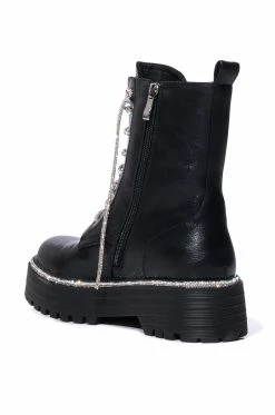 AZALEA WANG ATTENTIVE EMBELLISHED BOOTIE IN BLACK -AZALEA WANG SHOP azalea wang attentive embellished bootie in black black 4 4