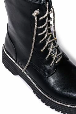 AZALEA WANG ATTENTIVE EMBELLISHED BOOTIE IN BLACK -AZALEA WANG SHOP azalea wang attentive embellished bootie in black black 5 5