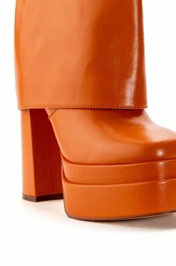 AZALEA WANG BABY FOLD OVER BOOTIE IN ORANGE -AZALEA WANG SHOP azalea wang baby fold over bootie in orange orange 5 5