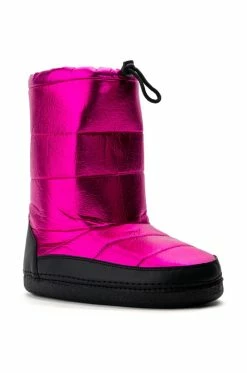 AZALEA WANG BECKY METALLIC LINED SNOW BOOTIE IN PINK -AZALEA WANG SHOP azalea wang becky metallic lined snow bootie in pink pink 3 3