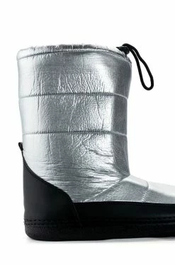AZALEA WANG BECKY METALLIC LINED SNOW BOOTIE IN SILVER -AZALEA WANG SHOP azalea wang becky metallic lined snow bootie in silver silver 5 5