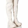 AZALEA WANG BIG STEPPER THIGH HIGH FLATFORM BOOT IN CREAM -AZALEA WANG SHOP azalea wang big stepper thigh high flatform boot in cream cream 1 1