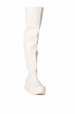 AZALEA WANG BIG STEPPER THIGH HIGH FLATFORM BOOT IN CREAM -AZALEA WANG SHOP azalea wang big stepper thigh high flatform boot in cream cream 3 3