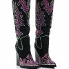 AZALEA WANG BILLINGS EMBELLISHED WESTERN BOOT IN BLACK -AZALEA WANG SHOP azalea wang billings embellished western boot in black black 1 1