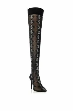 AZALEA WANG BLING BLING STILETTO BOOT IN BLACK -AZALEA WANG SHOP azalea wang bling bling stiletto boot in black black 3 3 c1