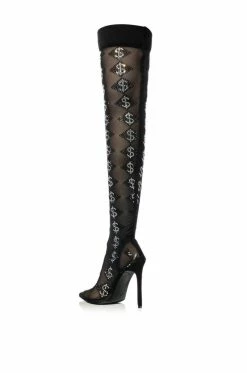 AZALEA WANG BLING BLING STILETTO BOOT IN BLACK -AZALEA WANG SHOP azalea wang bling bling stiletto boot in black black 4 4 c1