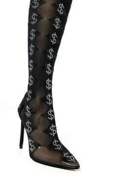 AZALEA WANG BLING BLING STILETTO BOOT IN BLACK -AZALEA WANG SHOP azalea wang bling bling stiletto boot in black black 5 5 c1