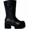 AZALEA WANG BLIZZARD CHUNKY WESTERN BOOT IN BLACK