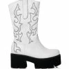 AZALEA WANG BLIZZARD CHUNKY WESTERN BOOT IN WHITE BLACK -AZALEA WANG SHOP azalea wang blizzard chunky western boot in white black white 2 2