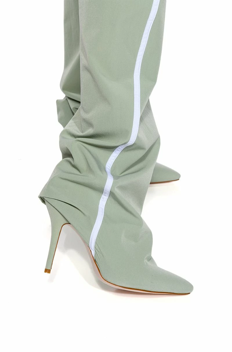 AZALEA WANG TRACK PANT BOOT IN SAGE GREEN 6 AZALEA WANG TRACK PANT BOOT IN SAGE GREEN - Image 4