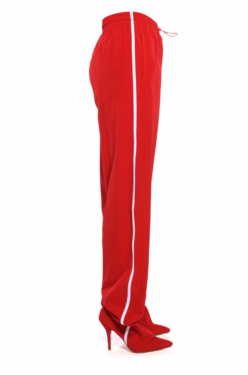 AZALEA WANG TRACK PANT BOOT IN RED 3 AZALEA WANG TRACK PANT BOOT IN RED
