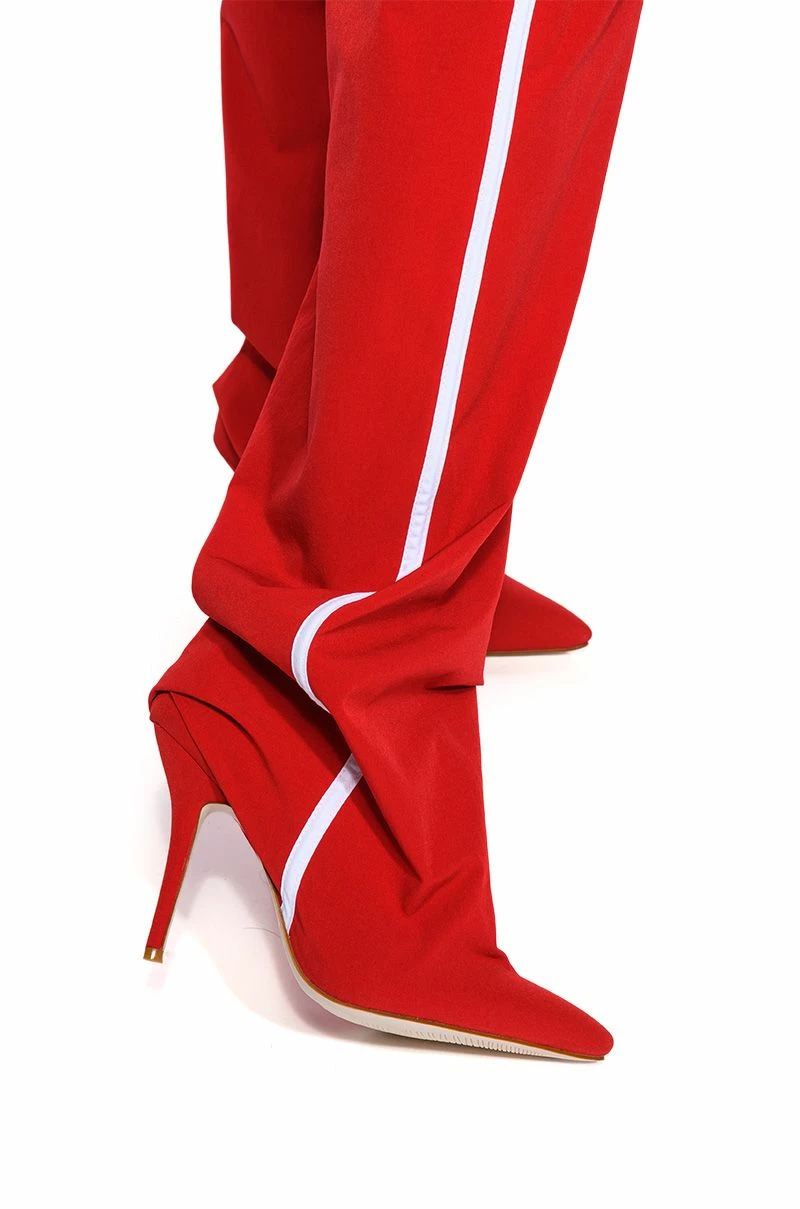 AZALEA WANG TRACK PANT BOOT IN RED 6 AZALEA WANG TRACK PANT BOOT IN RED - Image 4