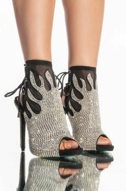 AZALEA WANG BURNING UP STILETTO BOOTIE IN BLACK