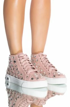 AZALEA WANG ON MY WAY FLAT RHINESTONE SNEAKER IN BLUSH 10 AZALEA WANG ON MY WAY FLAT RHINESTONE SNEAKER IN BLUSH -AZALEA WANG SHOP azalea wang calianna flat rhinestone sneaker in blush blush 1 1