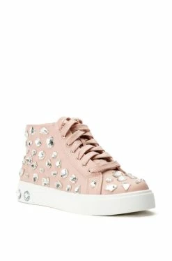 AZALEA WANG SHOP -AZALEA WANG SHOP azalea wang calianna flat rhinestone sneaker in blush blush 3 3
