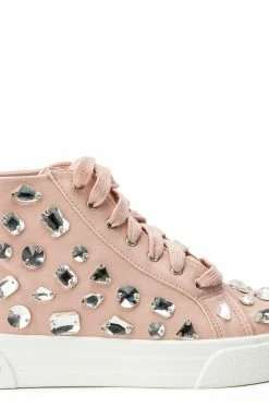 AZALEA WANG ON MY WAY FLAT RHINESTONE SNEAKER IN BLUSH 9 AZALEA WANG ON MY WAY FLAT RHINESTONE SNEAKER IN BLUSH -AZALEA WANG SHOP azalea wang calianna flat rhinestone sneaker in blush blush 5 5