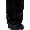 AZALEA WANG COCO FUR FOLD OVER BOOT IN BLACK -AZALEA WANG SHOP azalea wang coco fur fold over boot in black black 1 1