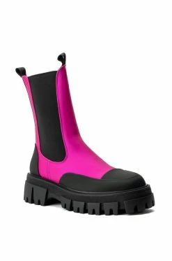 AZALEA WANG GENEVIEVE FLATFORM BOOTIE IN PINK -AZALEA WANG SHOP azalea wang crazy like me flatform bootie in pink pink 3 3