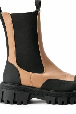 AZALEA WANG CRAZY LIKE ME FLATFORM BOOTIE IN SAND -AZALEA WANG SHOP azalea wang crazy like me flatform bootie in sand sand 5 5